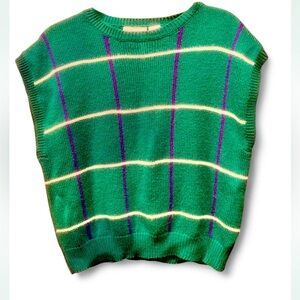 Russ Petites Vintage 90’s Green Knit Sweater Vest